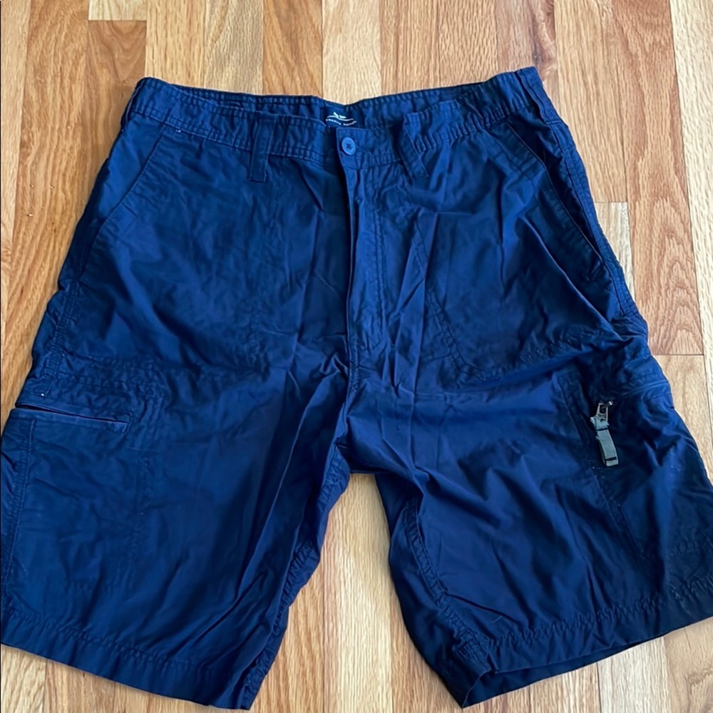 Blue Cargo Shorts with Relaxed Fit and Elastic Waistband